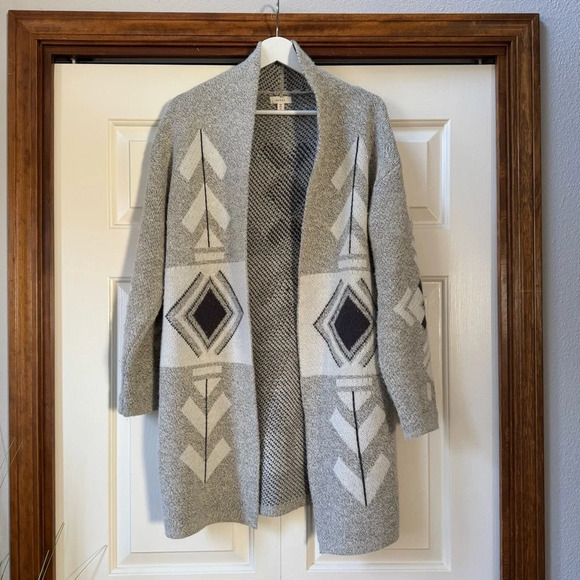 Debut Open Front Long Cardigan South Western Aztec Sweater Women’s size medium - Picture 1 of 8